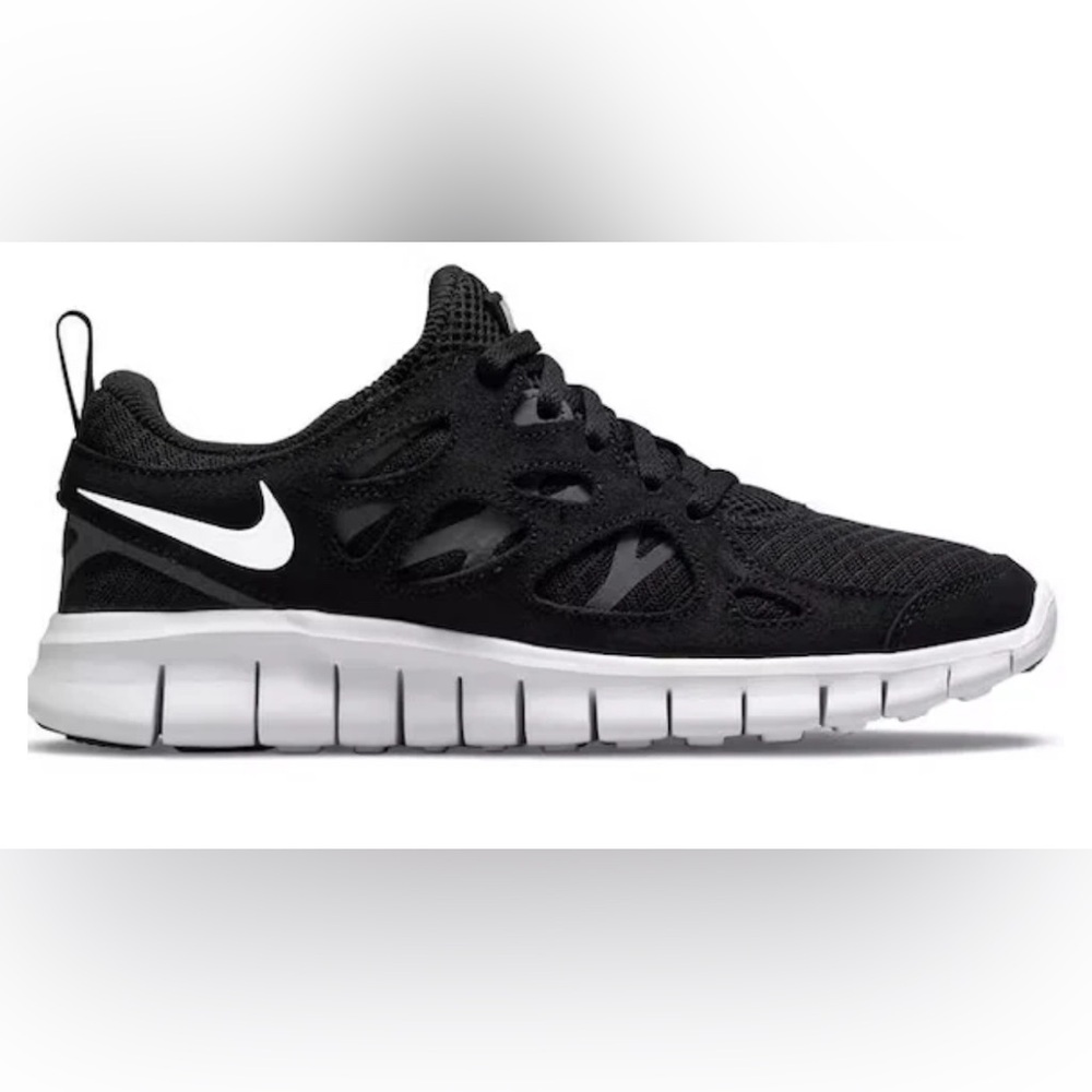 Nike Kid's Free Run 2 Shoes - Black / Dark Grey / White - Picture 3 of 12
